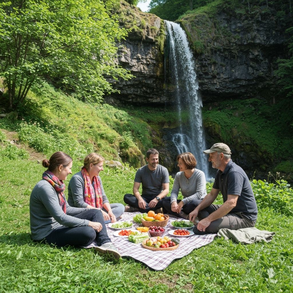Enjoying food outdoors